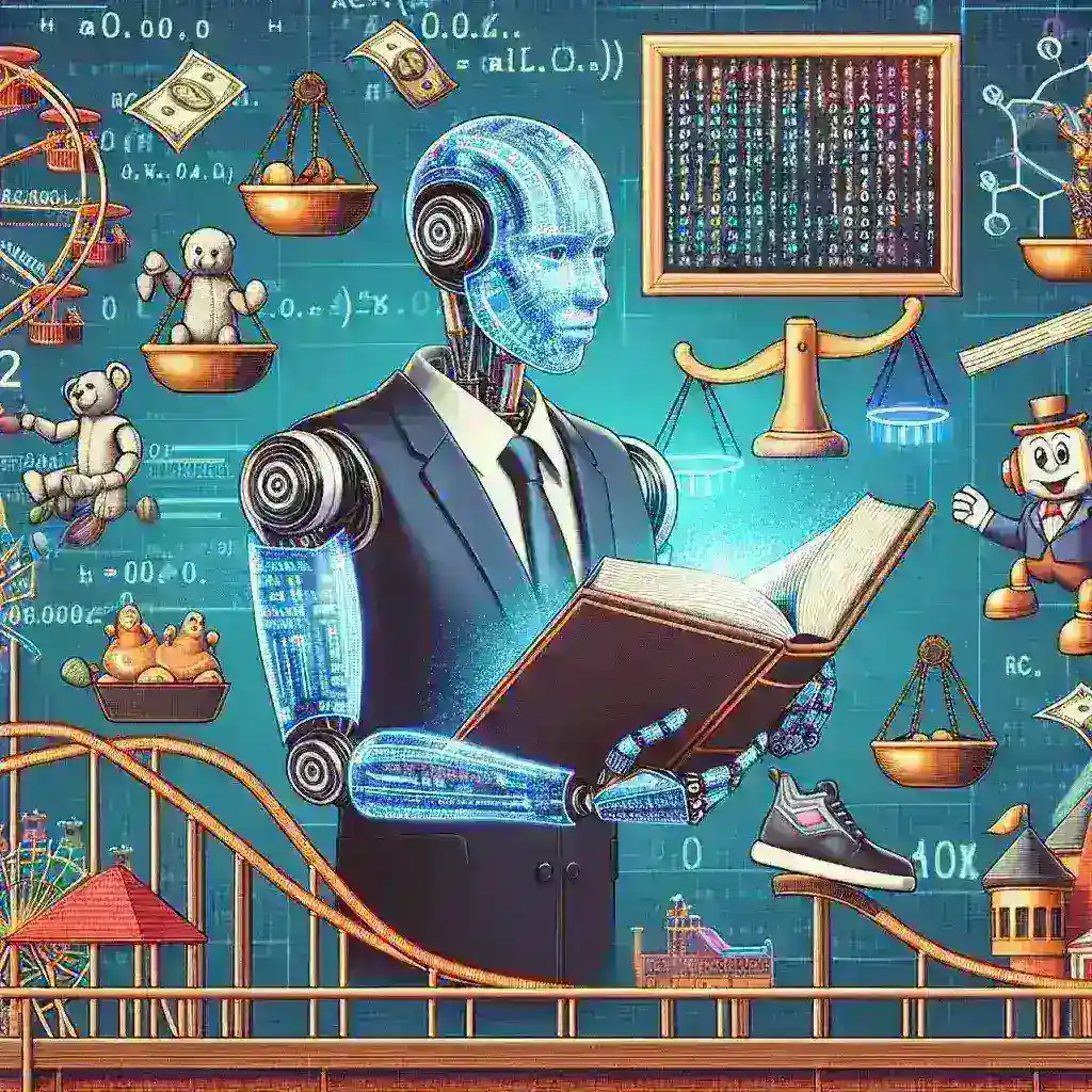 "Image depicting a split scene of Disney and Universal Studios logos, highlighting the legal dispute affecting AI model development, with visuals representing artificial intelligence technology in the background."